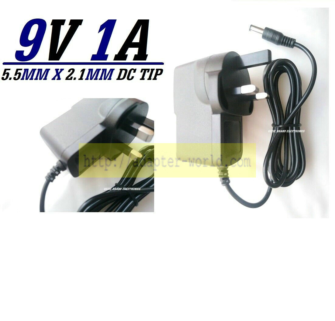 *Brand NEW*ADAPTER CHARGER PLUG CABLE LEAD 3PIN UK MAINS AC DC 9V 1A 1000mA POWER SUPPLY